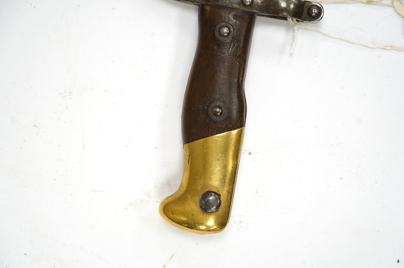 An 1882 French T section bayonet for a Gras rifle. Condition - good